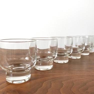 Six Eva Zeisel Stockholm Double Old-Fashioned Glasses by Federal Glass * 6 Vintage Cocktail Glasses 