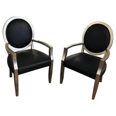 Pair of Silver Leaf Chairs Att. to John Hutton for Donghia