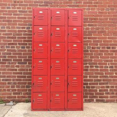 Red cubby lockers