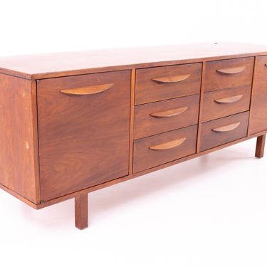Jens Risom Style Marble Imperial Mid Century 6 Drawer Sideboard Credenza - mcm 