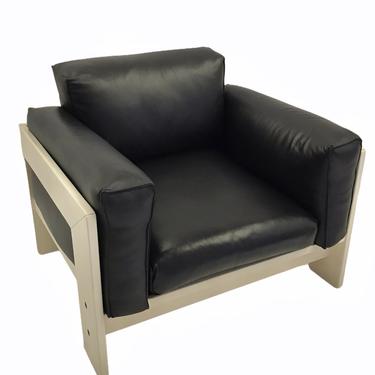 Modern Bastiano Black Leather Lounge Chair From Knoll Designed by Afra and  Tobia Scarpa 1962
