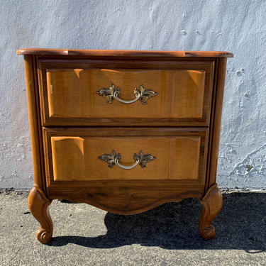 Antique Nightstand French Provincial 2 Drawer Wood Bedside Table Vintage Bedroom Storage Hollywood Regency Rococo Baroque CUSTOM PAINT AVAIL 