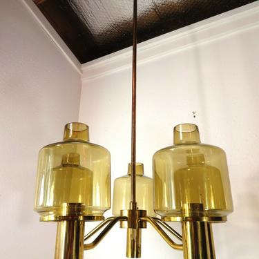 Mid Century SWEDISH HANS-AGNE JAKOBSSON BRASS CHANDELIER Pendant Ceiling Lamp