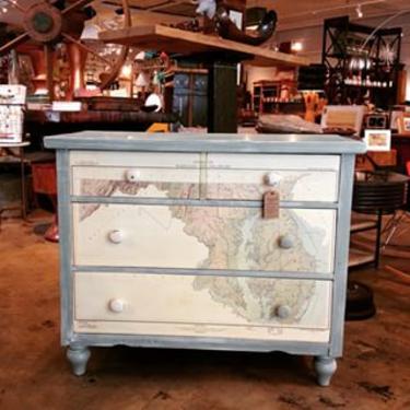 Seaside Chest of Drawers. Available at Trohv DC. $550. 18&quot;D x 33&quot;H x 39&quot;L. #localartist #reclaimed #vintage