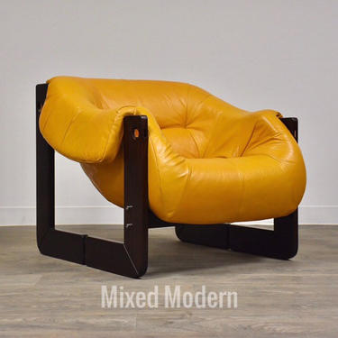 Percival Lafer Yellow Brazilian Lounge Chair 