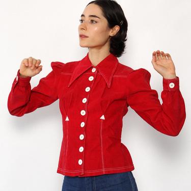Alley Cat Red Corduroy Jacket XS/S
