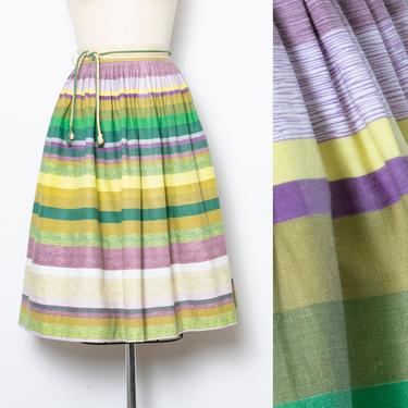 1950s Full Skirt Stipe Print S / XS 