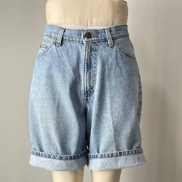 1990s Levi's Jean Shorts Cotton Denim High Waist 30&quot; 