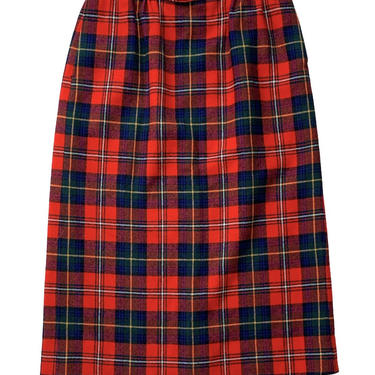 Vintage PENDLETON Wool Tartan Plaid Skirt ~ 24 waist / size 0 ~ Pleated / Hip Pleat 