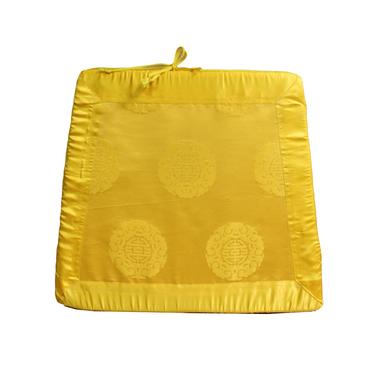 A4 Chinese Oriental Golden Yellow Silk Fabric Trapezoid Seat Cushion Pad ws609S