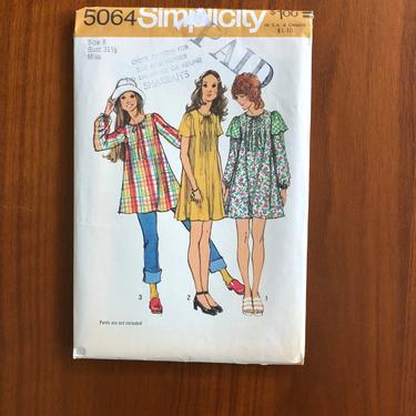 1970s mini tent dress or tunic top sewing pattern DIY vintage Simplicity 8 S 
