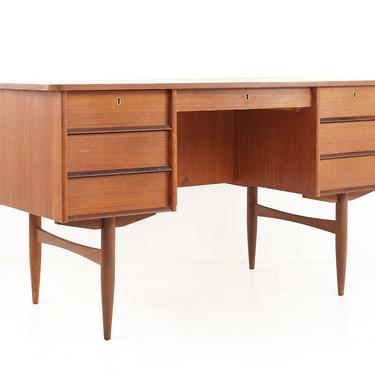 Maurice Villency Style Mid Century Teak Desk with Bookcase Front - mcm 