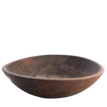Vintage Round Wooden Bowl, 11&quot; wide