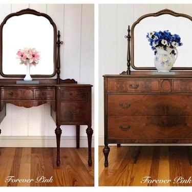 Breathtaking Antique Dresser and Vanity Set