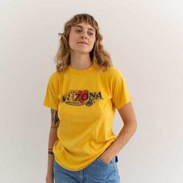 Vintage Yellow I love Arizona Crew Neck T Shirt | Logo Tee Shirt | Made in USA | XS S | 