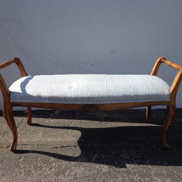 Bench Wood Country French Provincial Regency Chippendale Settee Bed Seat Wood Shabby Cottage Chic Victorian Seating Coastal Beach Vintage 