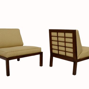 Slipper Chair Lattice Back by Michael Taylor for Baker from the Far East Collection 