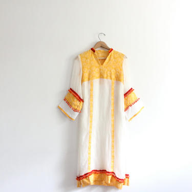 Vintage Ethnic Princess Midi Dress 