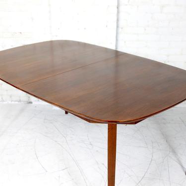 Vintage mcm walnut rectangular with rounded corners dining / kitchen table with sculptural legs | Free delivery in NYC and Hudson areas 