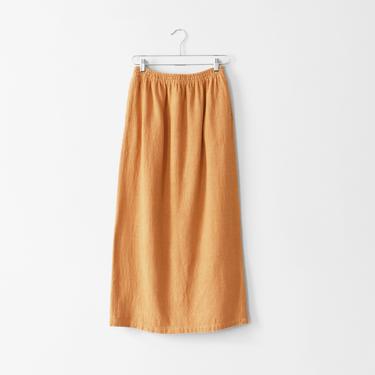 vintage woven cotton midi skirt with elastic waist, size M / L 