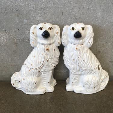 Pair of Old Ceramic Dogs