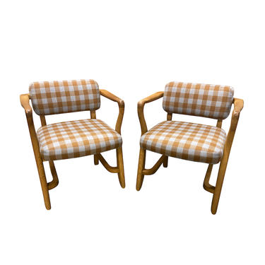 Pair of Guillerme & Chambron Armchairs, France, 1950’s