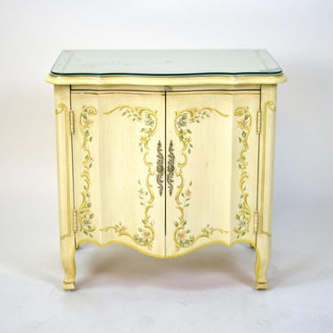 Heritage Furniture Co. Venetian Hand Painted End Table Nightstand Cabinet 
