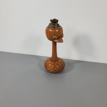 Vintage Hand Carved Duck Figurine Lighter 