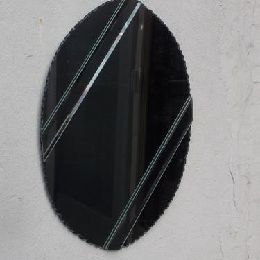 Scalloped Heavy Oval Neo Deco Wall Mirror 