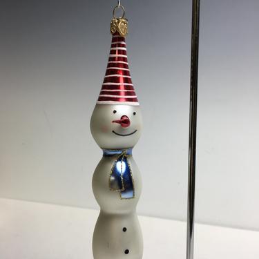 Dept 56 Poland Skinny Snowman Glass Christmas Ornament Annealed Nose Icicle 