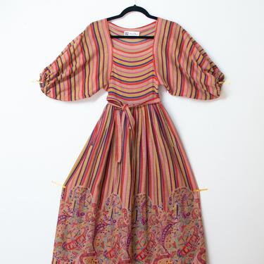 1970s Rainbow Striped Dress | Albert Nipon 