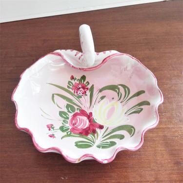 VINTAGE Handpainted Italian Dish// Handpainted Ring Dish// Made in Italy// Trinket Dish// Gift for Her 