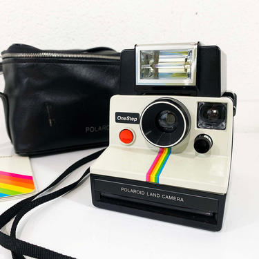Vintage Polaroid Land Camera OneStep SX-70 Instant Film Photography Time Zero One Step White Rainbow ITT Magic Flash 1970s Tested Working 