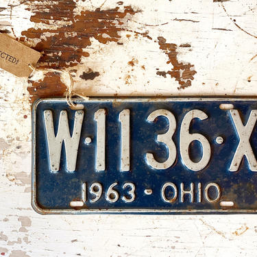 1960s Ohio Rusty License Plate - Vintage Man Cave Wall Art 