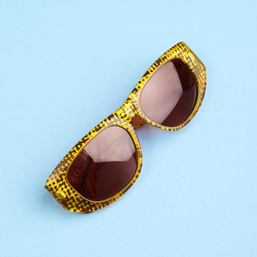 CHRISTIAN DIOR 90s Frosted Yellow Speckled Sunglasses