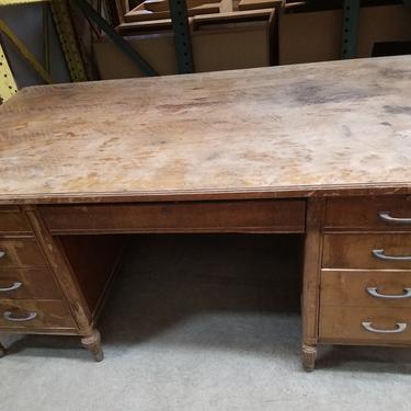Large solid wood desk 65.75 x 30.25 x 36