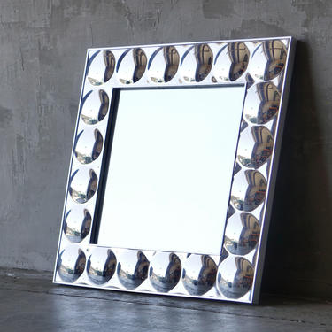 Turned Chromed Bubble Wall Mirror 