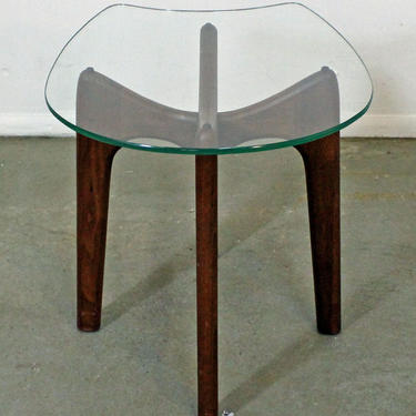 Mid-Century Danish Modern Adrian Pearsall 'Stingray' Glass Top End/Side Table 