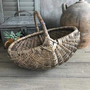 1 Rustic Harvest Basket, Flower Gathering, Gardening, Market, Foraging, European Farmhouse 