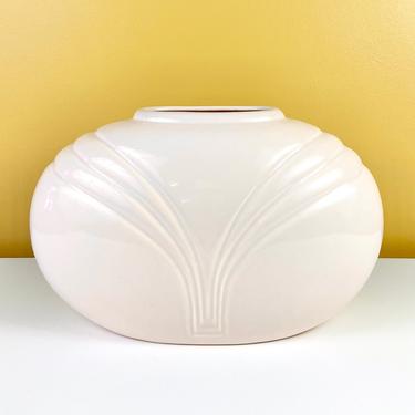 Pale Pink Art Deco Revival Oval Vase 