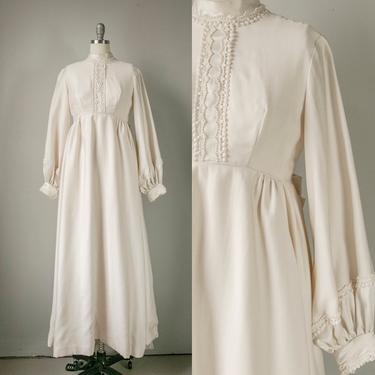 1960s Maxi Dress Emma Domb Wedding Gown Cream S 