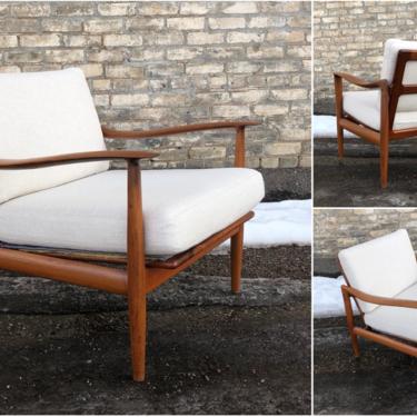 Teak Frame Easy Chair With Belgian Linen Cushions 