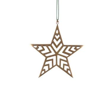 Solid Brass Tree Ornament - Brass Geo Star Ornament by Sarah Cecelia 