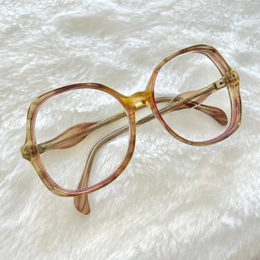 Big Bold Glasses Frames, Tortoise Lucite, Eyewear, Vintage 70s 80s 