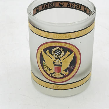 Vintage USGA  22K Gold encrusted Shot Glass-1999 United States Golf Association Souvenir 