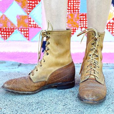 Brown Tone Lace Up Ropers