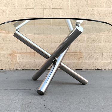 Milo Baughman Inspired Chrome Jax Table
