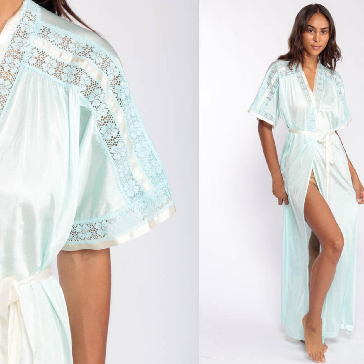 Bucket List Robe Lingerie Robe 70s Lace Robe Long SHEER Baby | Shop Exile - Tucson, AZ ...