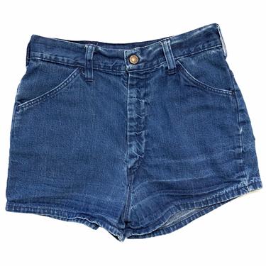 Vintage 1970s Women's Denim Jean Shorts ~ measure 25 Waist ~ High Waist ~ 