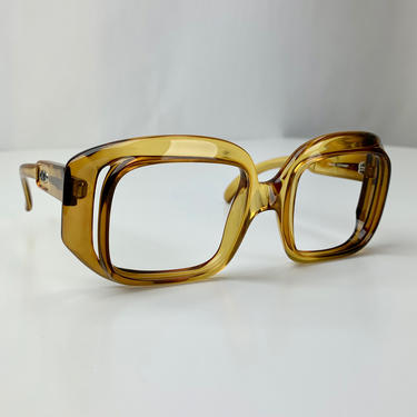 1970s Christian Dior Glasses - Oversized Square Frames with Side Vent Reveals - Made in Germany - NOS 